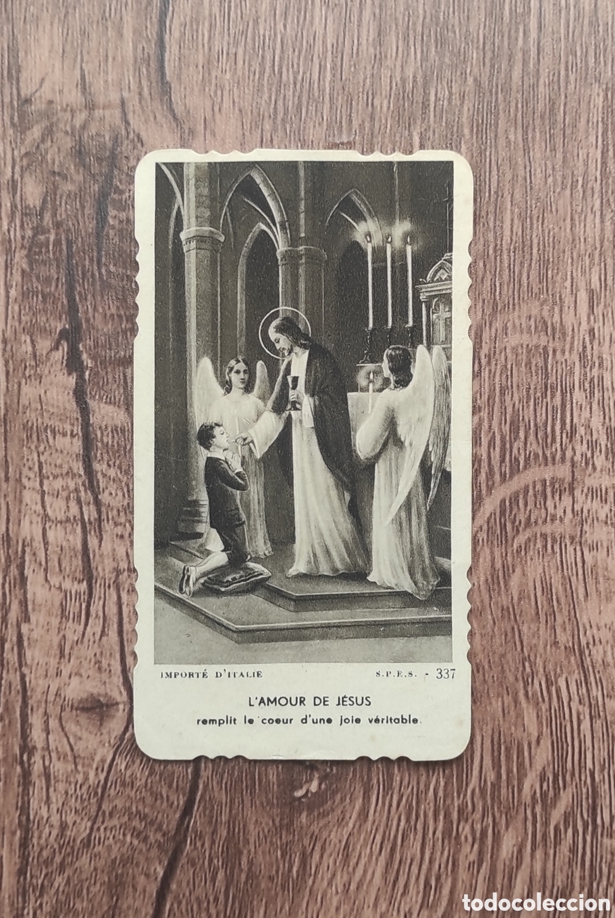 Cartes Postales: ANTIGUA ESTAMPA RELIGIOSA RECORDATORIO PRIMERA COMUNI&Oacute;N - A&Ntilde;O 1937 - FRANCIA