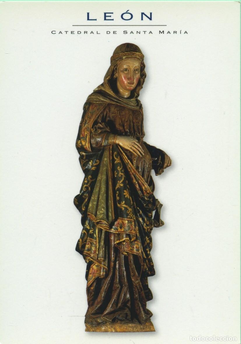 Postales: N&ordm; 150-Tarjet&oacute;n Virgen de la Esperanza. Siglo XIII. Catedaral de Santa Mar&iacute;a. Le&oacute;n. ED. EDILESA