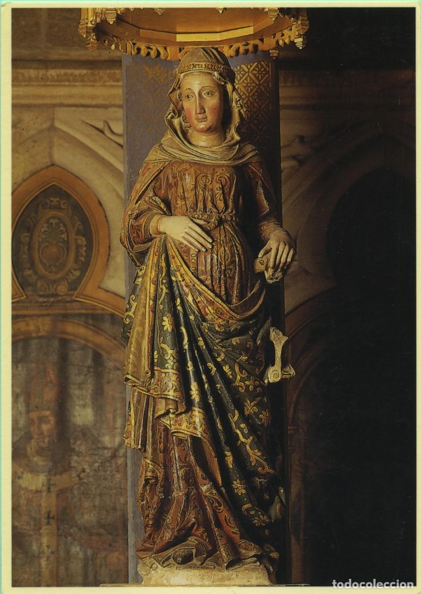 Postales: N&ordm; 39-Catedral de Le&oacute;n. Virgen de la Esperanza (s. XIII). Sin circular. ED. EDILESA