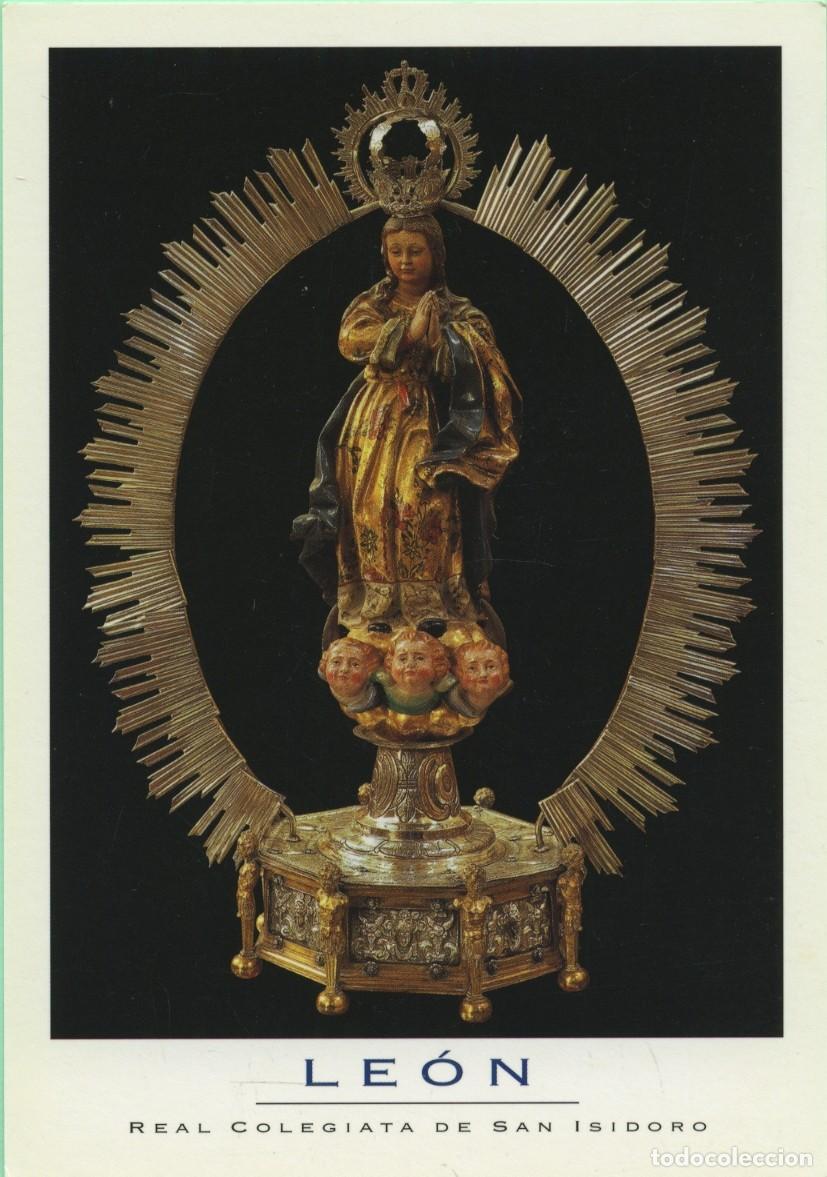Postales: N&ordm; 302-Nuestra Se&ntilde;ora de los Buenos Libros. Tarjet&oacute;n con un romance. Real Colegiata de San Isidoro.