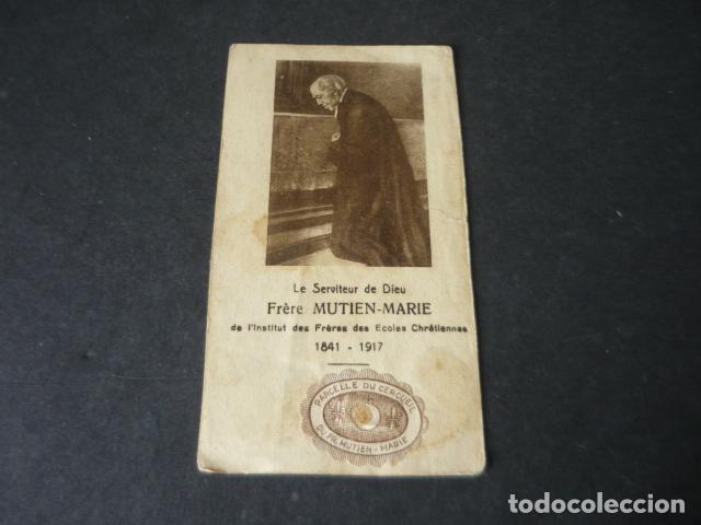 Postales: SIERVO DE DIOS PADRE MUTIEN MARIE ANTIGUA ESTAMPA CON RELIQUIA
