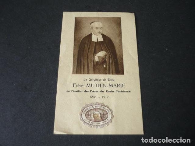 Postales: SIERVO DE DIOS PADRE MUTIEN MARIE ANTIGUA ESTAMPA CON RELIQUIA