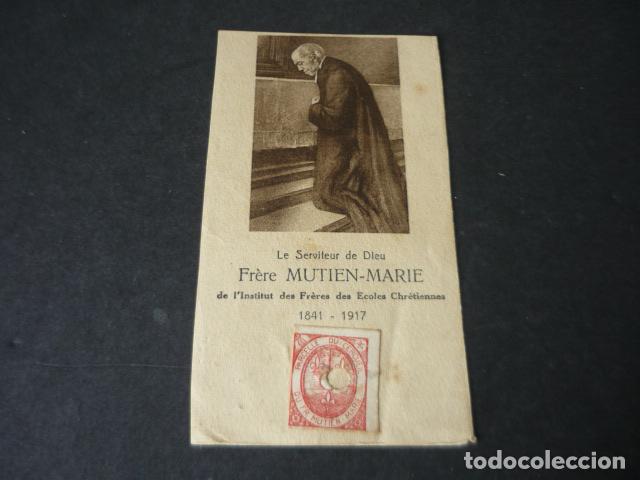 Postales: SIERVO DE DIOS PADRE MUTIEN MARIE ANTIGUA ESTAMPA CON RELIQUIA
