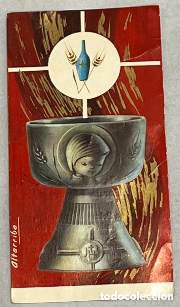 Postales: Estampa Religiosa. Primera Comuni&oacute;n. Iglesia Arciprestal De Santiago. Totana. Murcia. 1969.