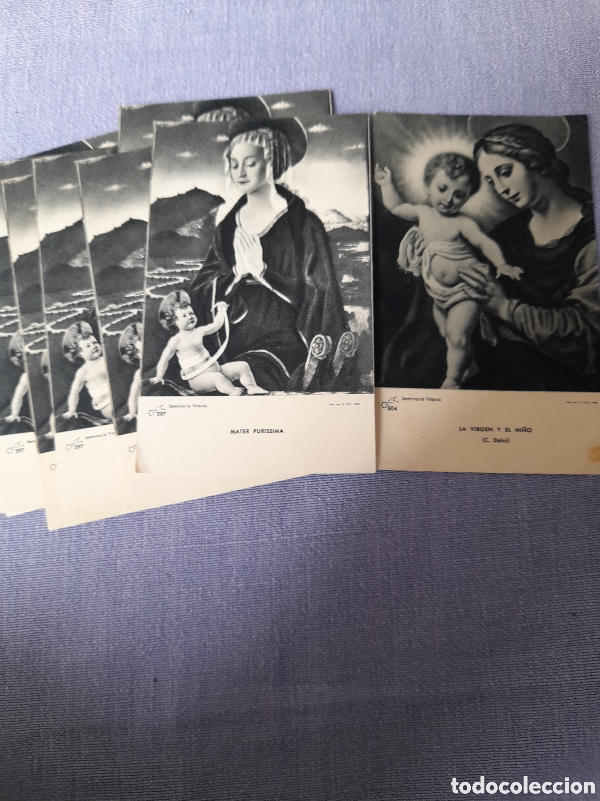 Postales: Lote de 8 Antiguas Estampas / Postales Religiosas - Seminario de Vitoria (1958) -