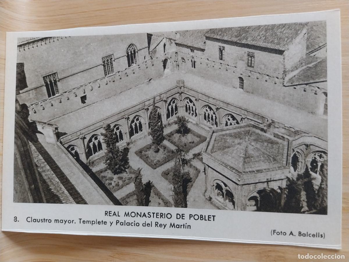 Postales: MONASTERIO POBLET CLAUSTRO MAYOR PALACIO REY MARTIN ED BALCELLS 8 SC ORIGINAL