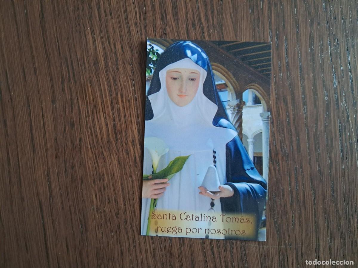 Postales: estampa religiosa, Santa Catalina Tomas, Mallorca, con oraci&oacute;n al dorso.