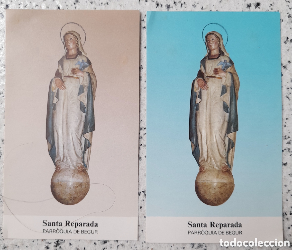Postales: Lote 2 Estampas Santa Reparada - Parr&ograve;quia de Begur (Girona)