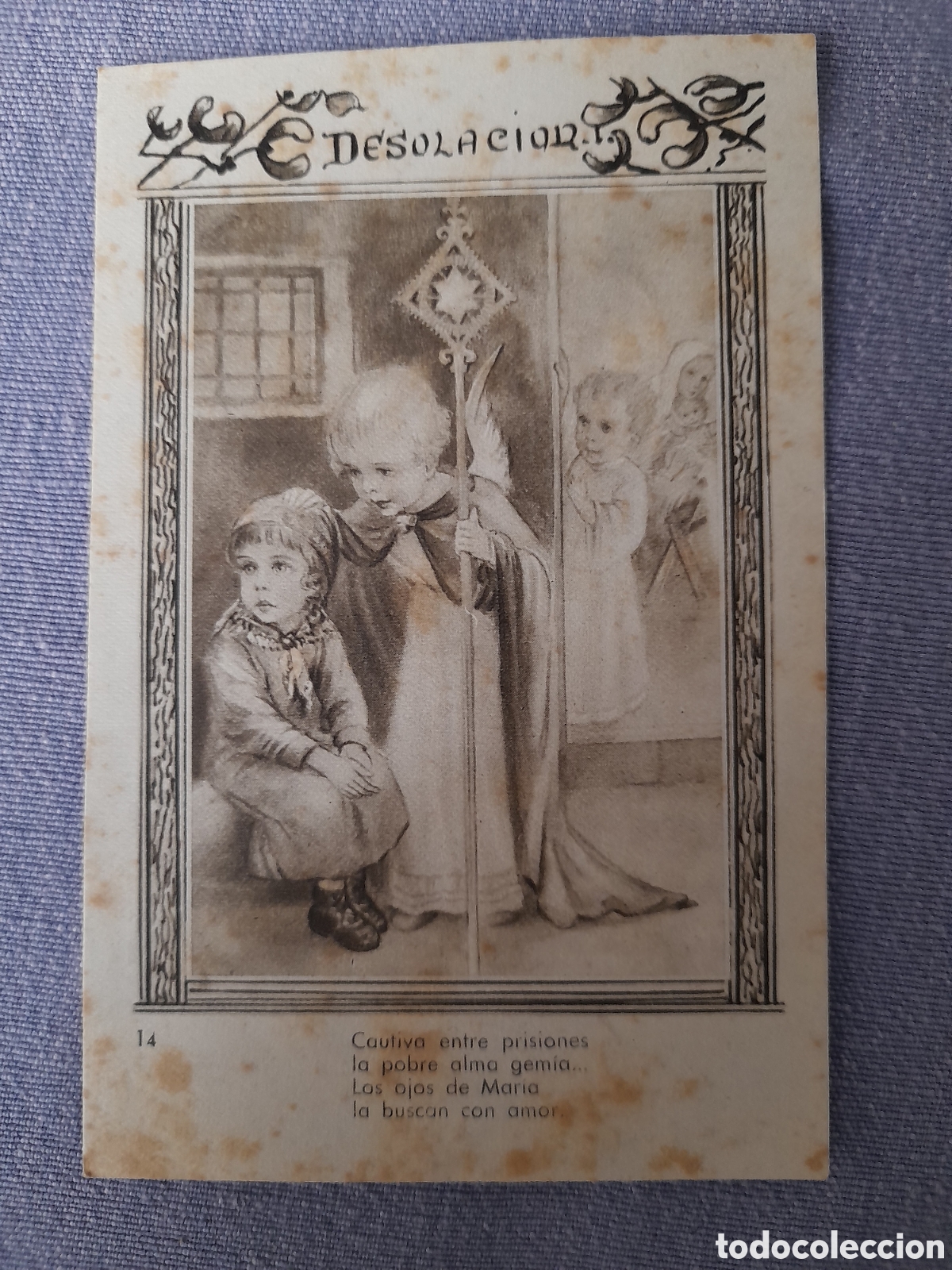 Postales: Estampa Religiosa Antigua &rdquo;Desolaci&oacute;n&rdquo; N&ordm; 14 - Principios S. XX