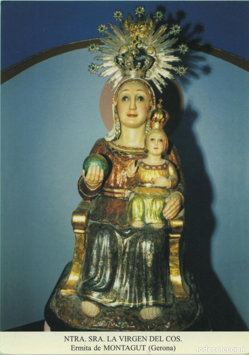 Postales: Tarjet&oacute;n con himno. Ntra. Sra. la Virgen del Cos. Ermita de Montagut. (Gerona). ED. ASOCIACI&Oacute;N AMIGO