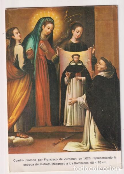 Postales: Cuadro pintado por Zurbar&aacute;n. Publicidad de Restaurante Niu Guerrer. Franqueado y fechado el 18 oct.