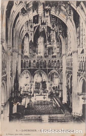 Postales: 3. Lourdes. Interieur de la Basilique. E. Frioux. Phot-&Eacute;dit. Sin usar