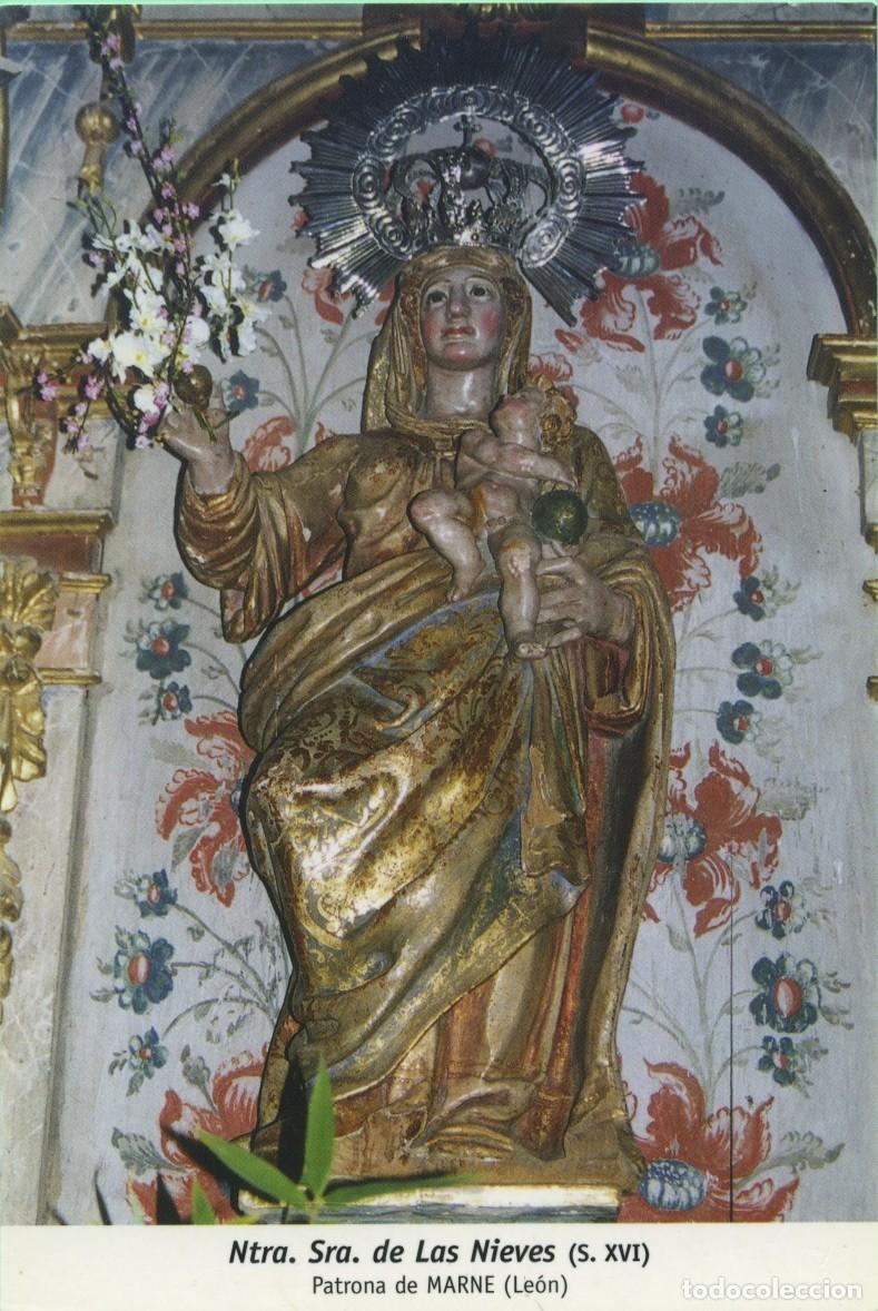 Postales: Tarjet&oacute;n. Ntra. Sra. de Las Nieves (s. XVI). Patrona de Marne (Le&oacute;n)