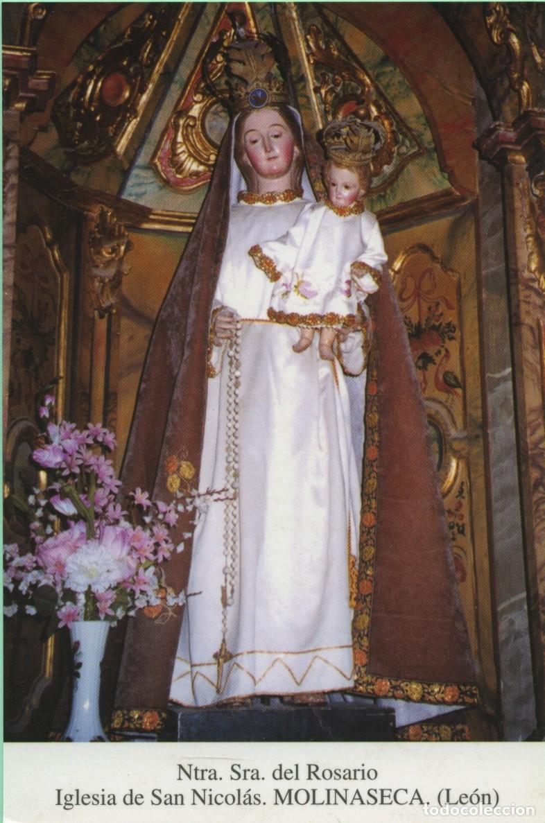 Postales: Tarjet&oacute;n. Ntra. Sra. del Rosario. Iglesia de San Nicol&aacute;s. MOLINASECA. Le&oacute;n.