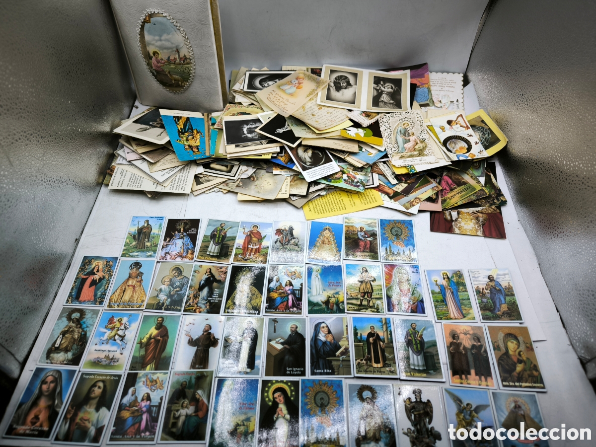 Cartes Postales: Recordatorios, Postales religiosas, etc +41 Imanes+ Cajita motivo religioso.