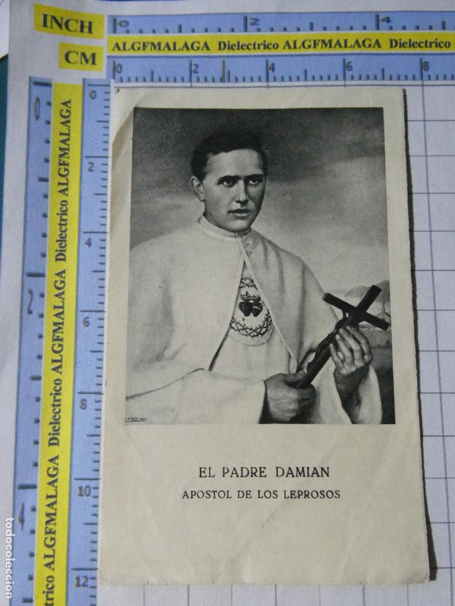 Postales: ANTIGUO RECORDATORIO RELIGIOSO SEMANA SANTA. ORACI&Oacute;N EL PADRE DAMI&Aacute;N PADRE DE LEPROSOS. 51