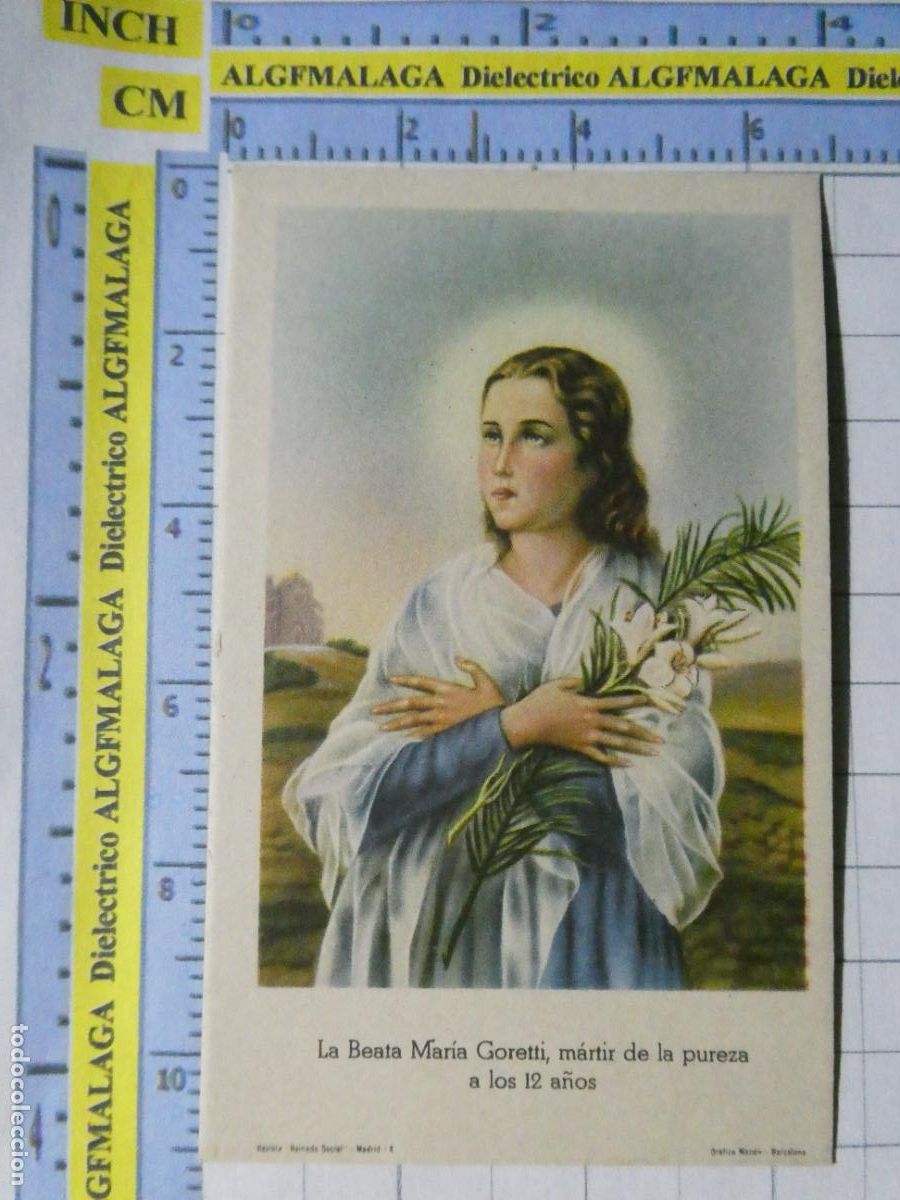 Postales: ANTIGUO RECORDATORIO RELIGIOSO SEMANA SANTA. BEATA MARIA GORETTI CANONIZACION PADRE DAMIAN. 55