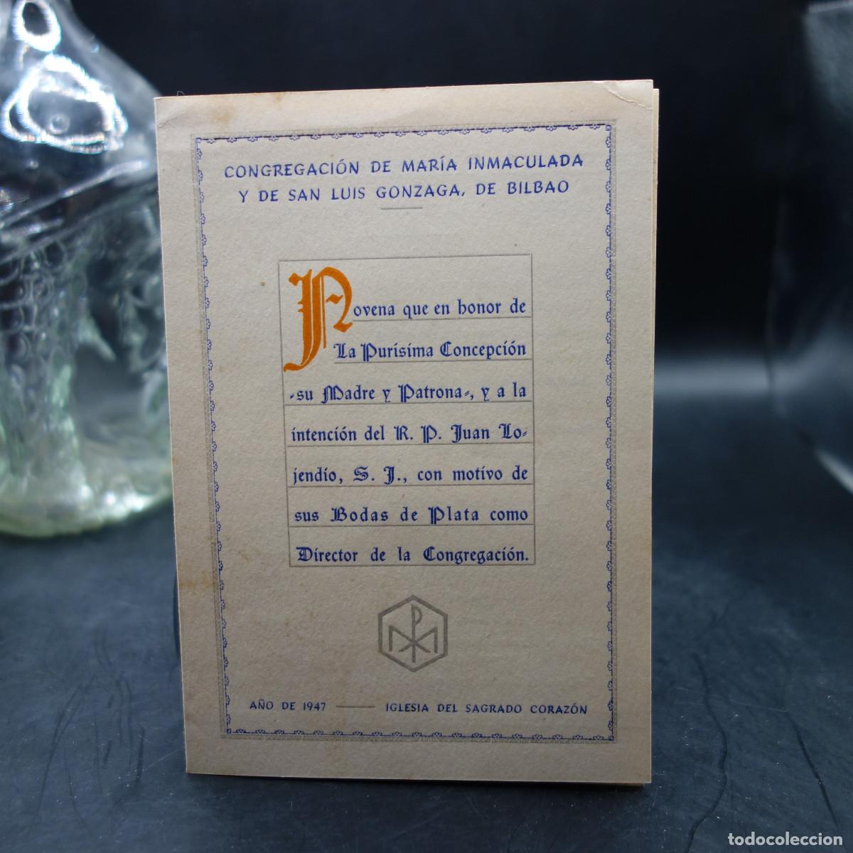 Postales: PROGRAMA DE LA CONGREGACION DE MARIA INMACULADA DE BILBAO 1947