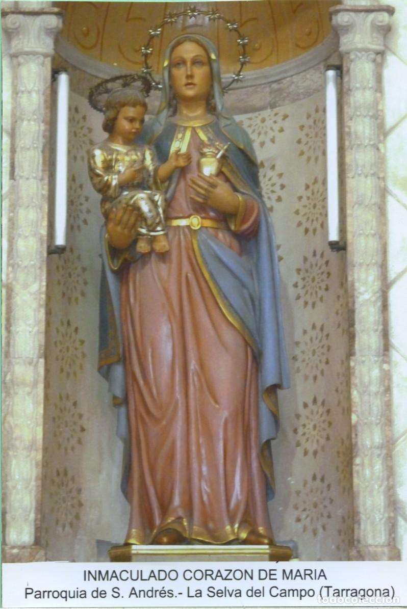 Postales: Tarjet&oacute;n. Inmaculado Coraz&oacute;n de Mar&iacute;a. Parroquia de S. Andr&eacute;s. La Selva del Campo (Tarragona)
