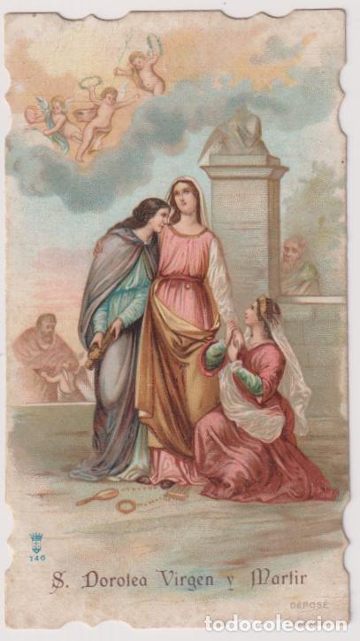 Postcards: ANTIGUA ESTAMPA TROQUELADA SANTA DOROTEA VIRGEN Y MARTIR - DEPOS&Eacute; 140 - DORSO EN BLANCO