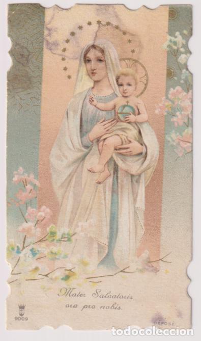 Postcards: ANTIGUA ESTAMPA TROQUELADA MATER SALVATORIS- DEPOS&Eacute; 9009 - DORSO EN BLANCO