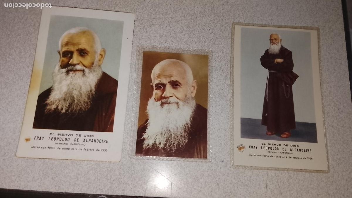 Postales: 3 ANTIGUAS ESTAMPAS CON RELIQUIA FRAY LEOPOLDO DE ALPANDEIRE