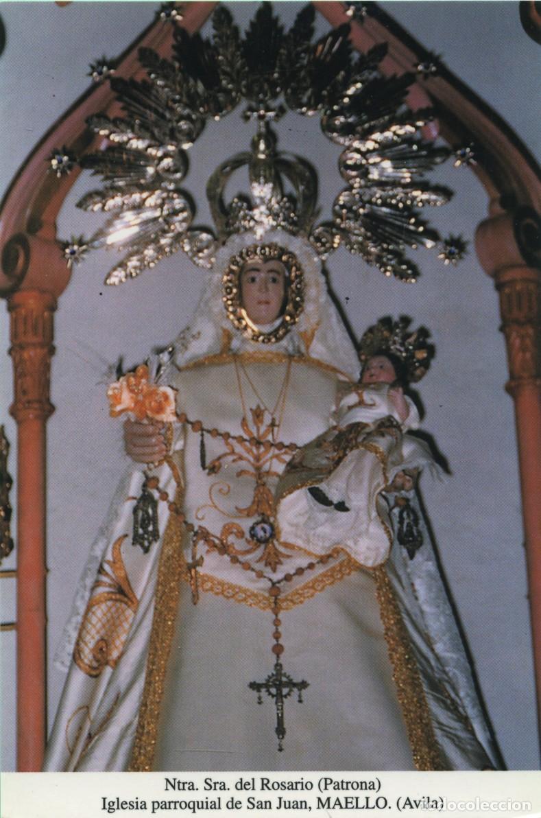 Postales: Tarjet&oacute;n. Ntra. Sra. del Rosario (Patrona). Iglesia Parroquial de San Juan. MAELLO (&Aacute;vila)