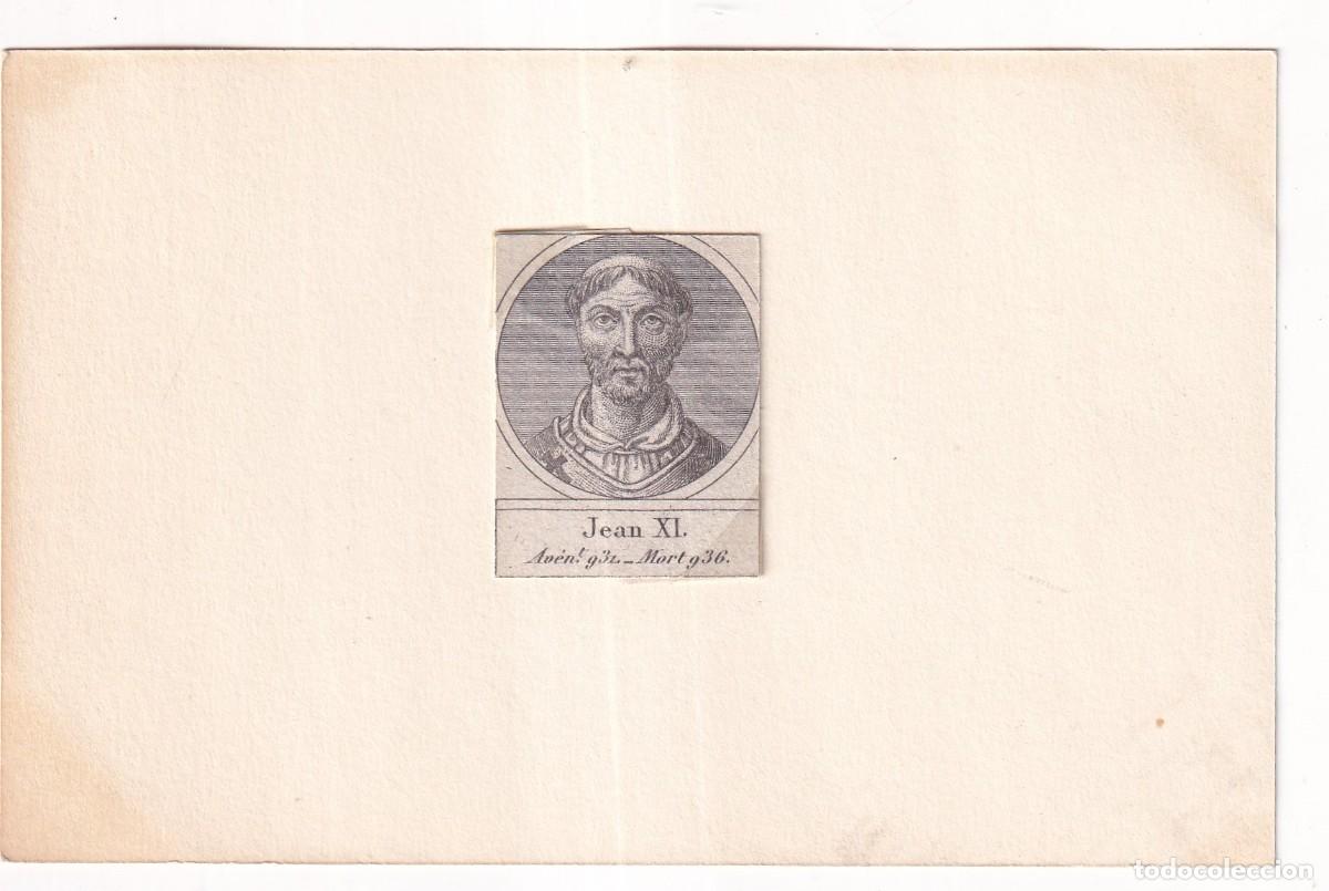 Postales: Grabado montado en cartulina del Papa Juan XI