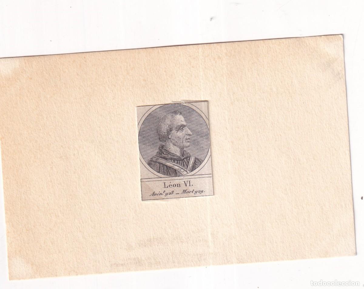 Postales: Grabado montado en cartulina del Papa Le&oacute;n VI
