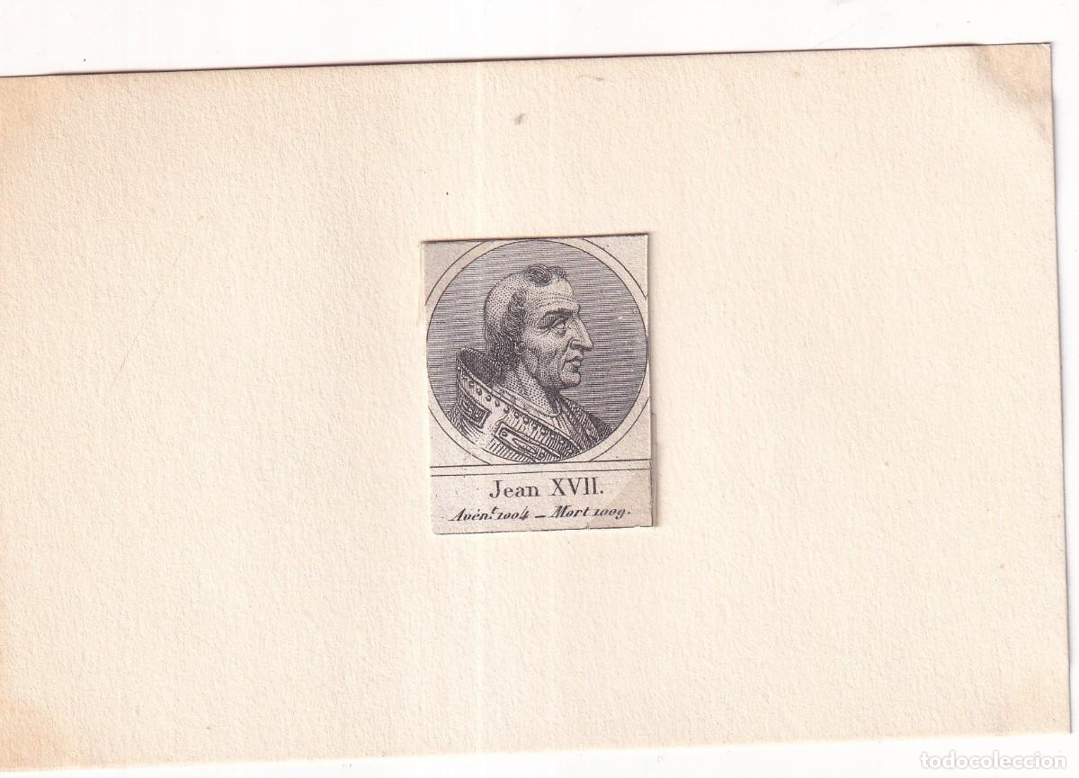 Postales: Grabado montado en cartulina del Papa Juan XVII
