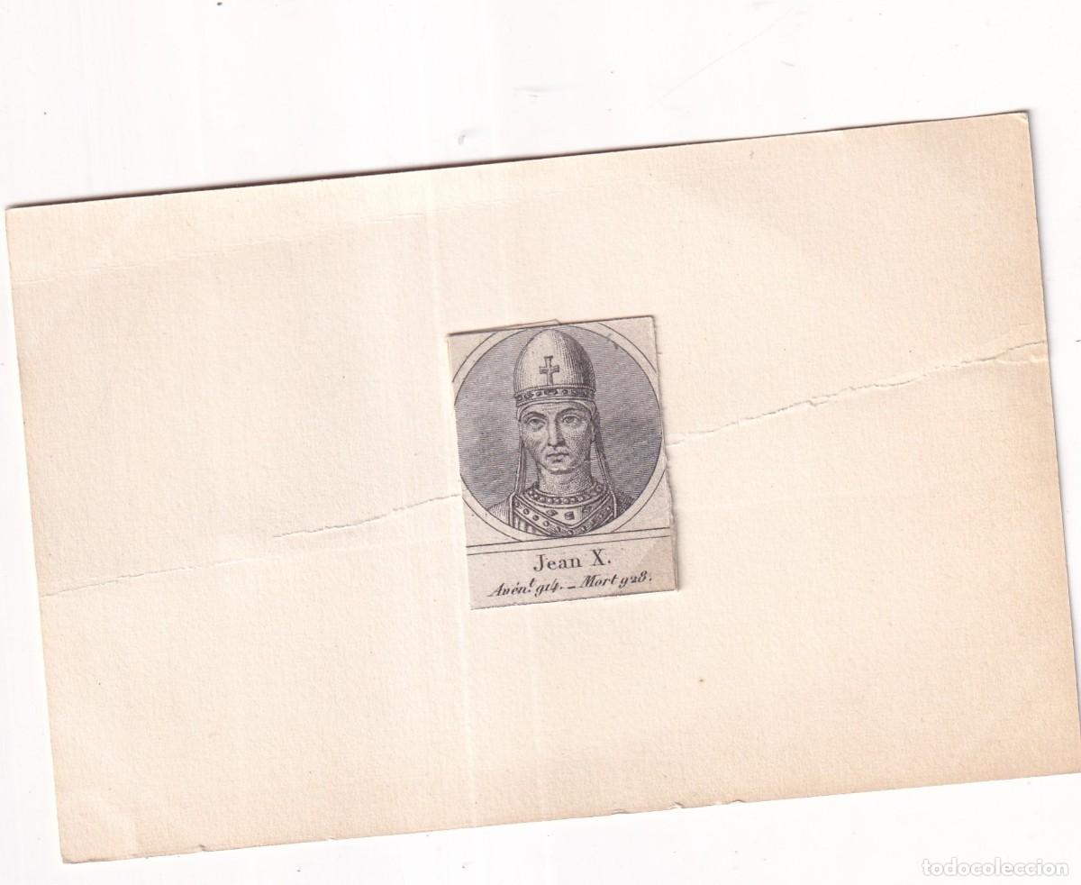 Postales: Grabado montado en cartulina del Papa Juan X