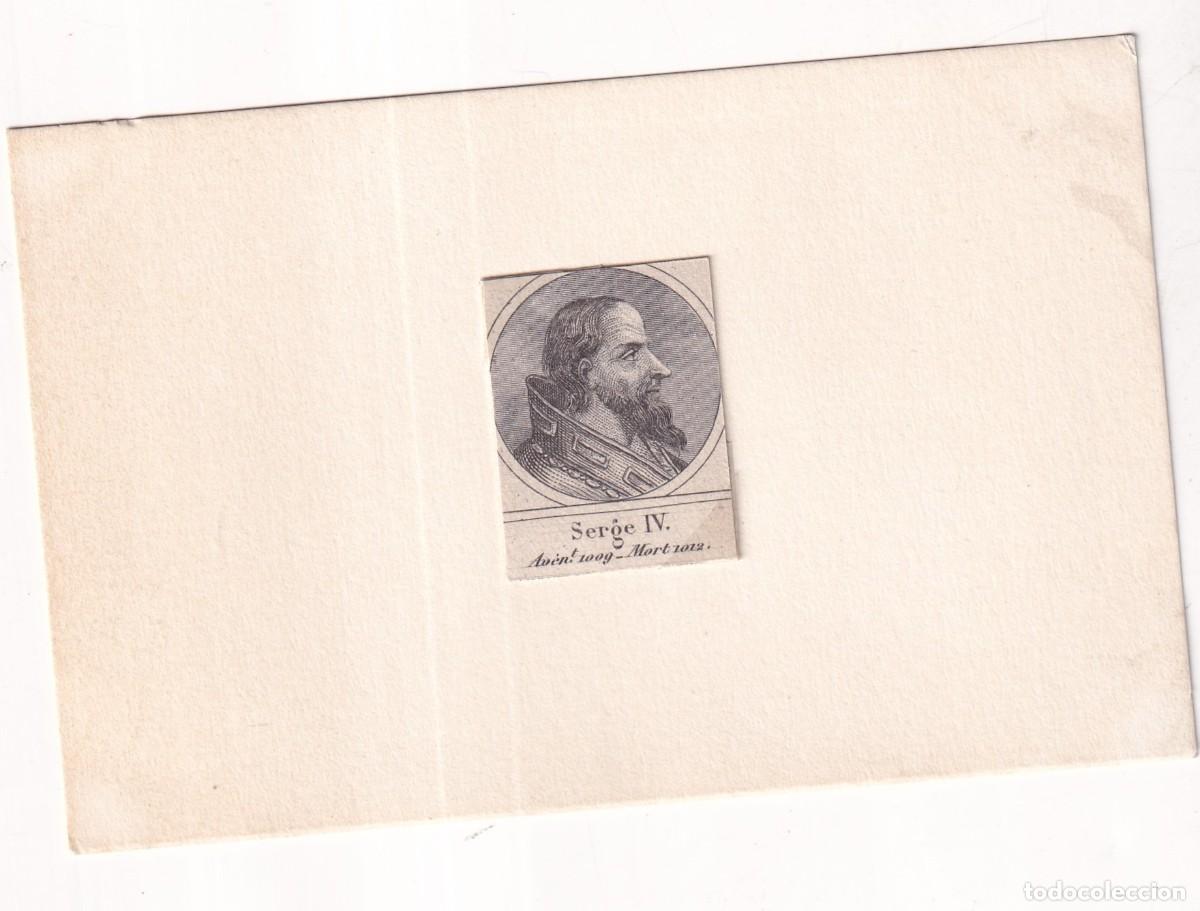 Postales: Grabado montado en cartulina del Papa Serge IV