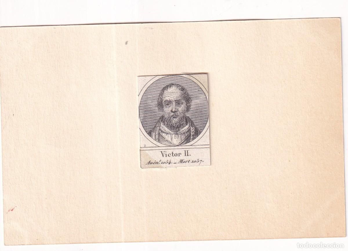 Postales: Grabado montado en cartulina del Papa Victor II