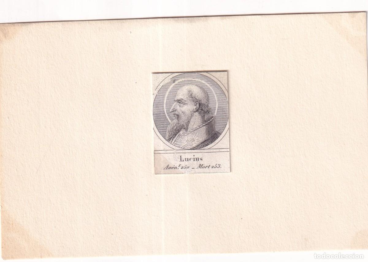 Postales: Grabado montado en cartulina del Papa Lucius