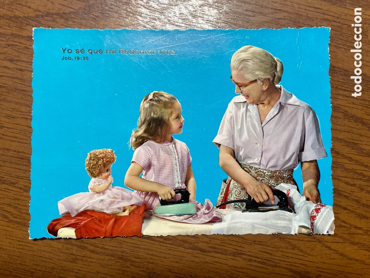 Postales: Postal Religiosa C y Z N&ordm; 6388 - SIN Circular Ni&ntilde;a y Abuela &rdquo;Yo s&eacute; que mi Redentor vive&rdquo;