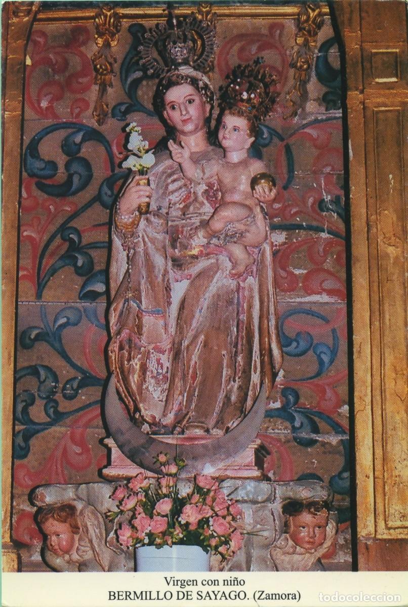Postales: Virgen con ni&ntilde;o. BERMILLO DE SAYAGO. (Zamora).