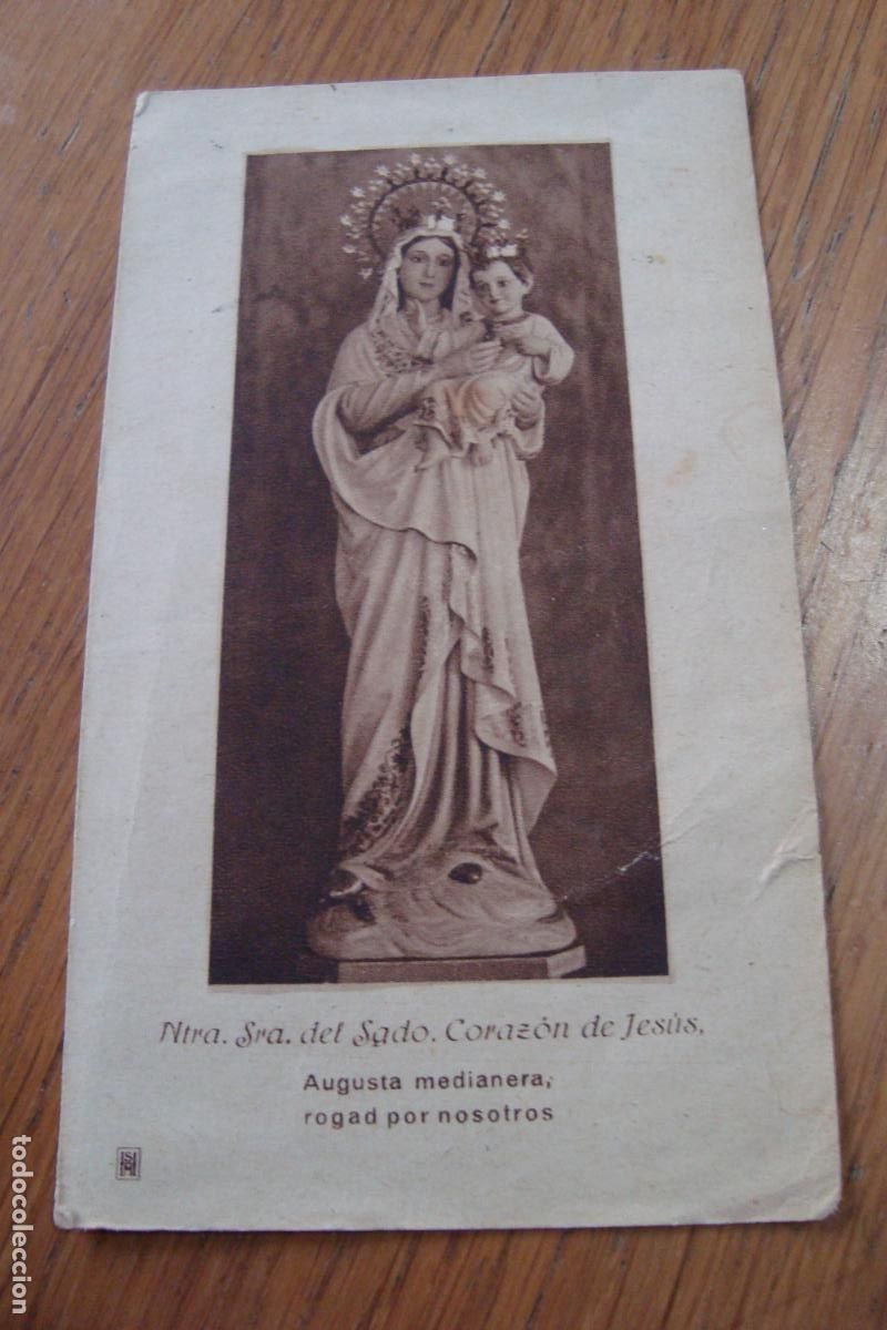 Postales: ANTIGUA ESTAMPA RELIGIOSA VIRGEN DEL SAGRADO CORAZON DE JESUS.
