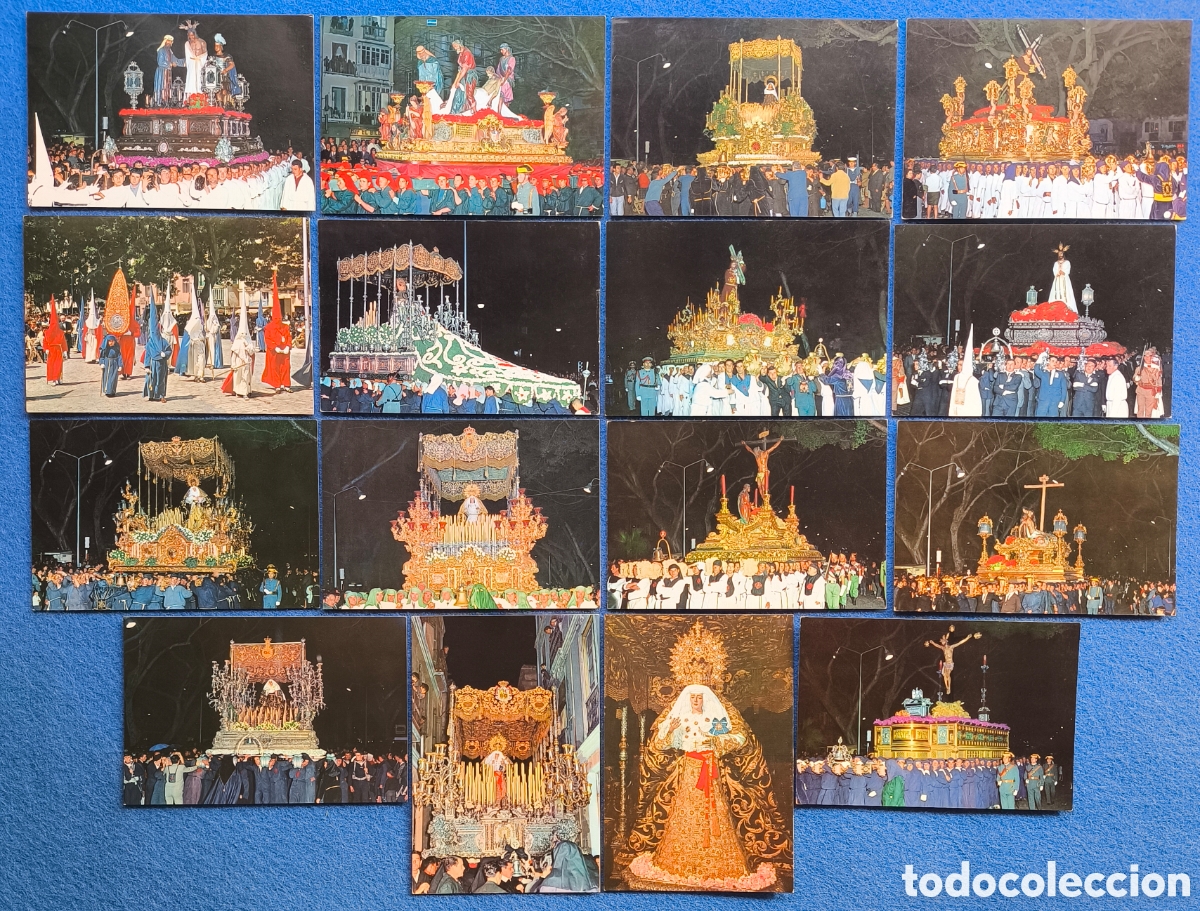 Postales: M&Aacute;LAGA SEMANA SANTA PROCESI&Oacute;N POSTAL A COLOR LOTE 16 C. 1970
