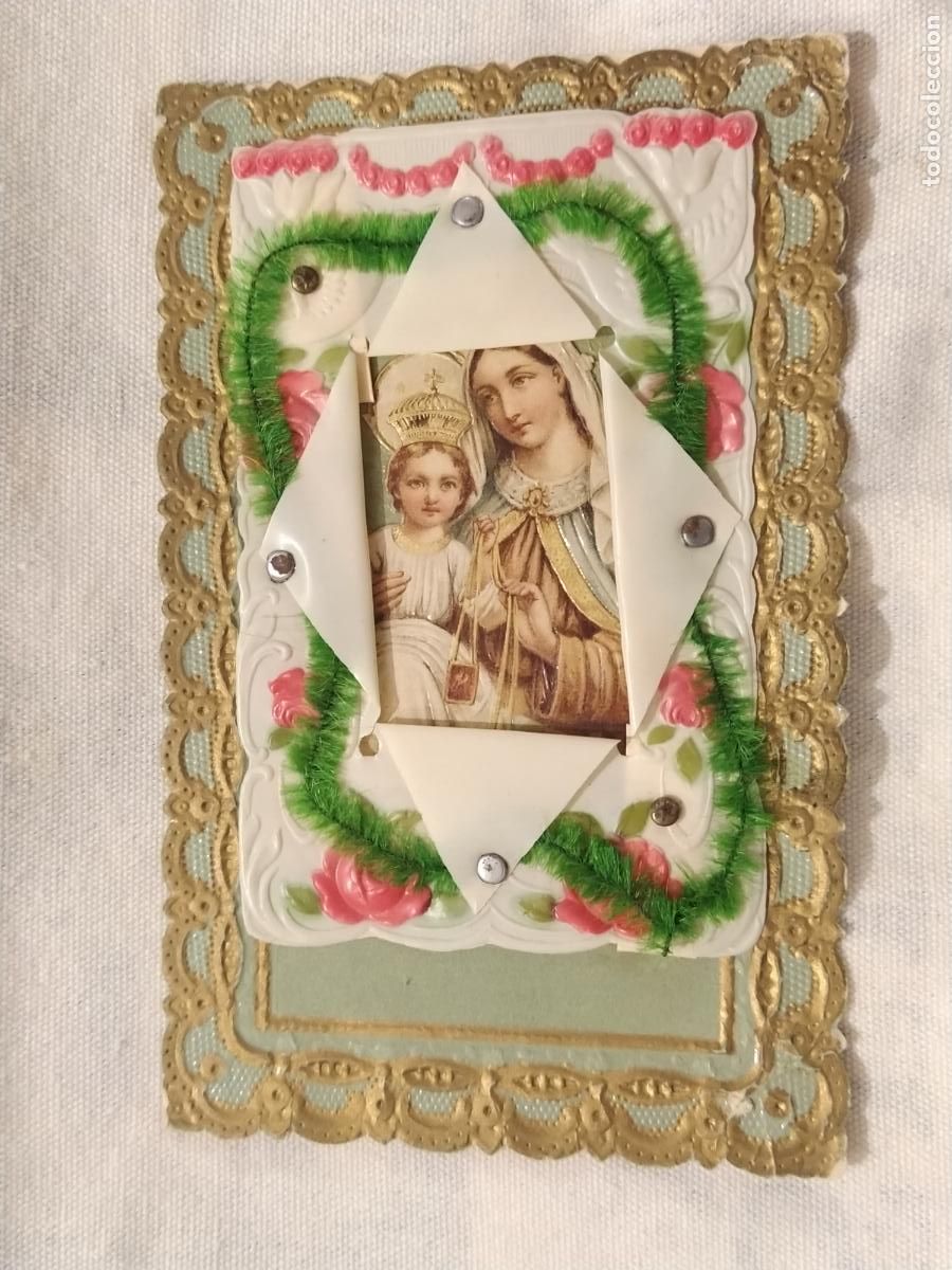 Postales: POSTAL ANTIGUA TROQUELADA CON RELIEVE Y MOVIBLE - VIRGEN -(116.092)