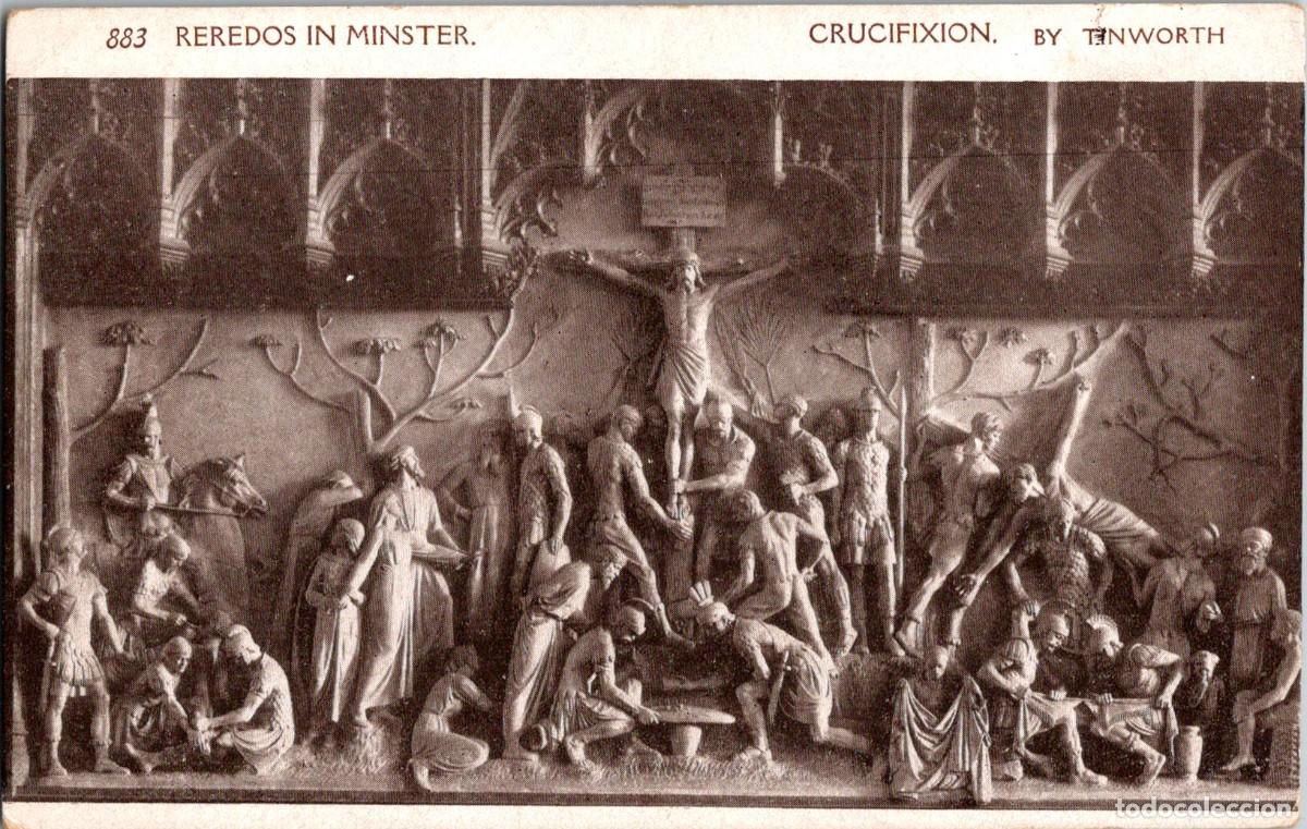 Postales: Crucifixi&oacute;n de Tinworth - Retablo en la catedral - Postal 137x88mm