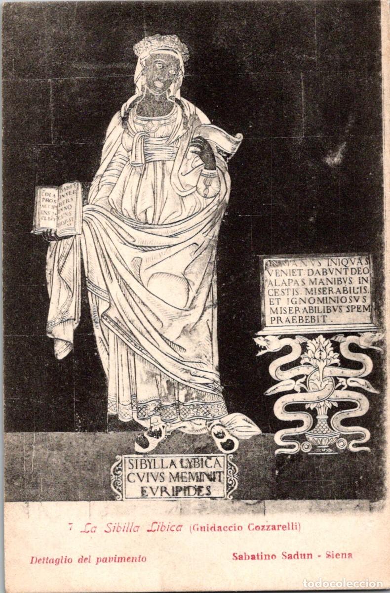 Postales: La Sibilla L&iacute;bica - Gidaccio Cozzarelli - Suelo de la Catedral de Siena - El Cant de la Sibil&middot;la
