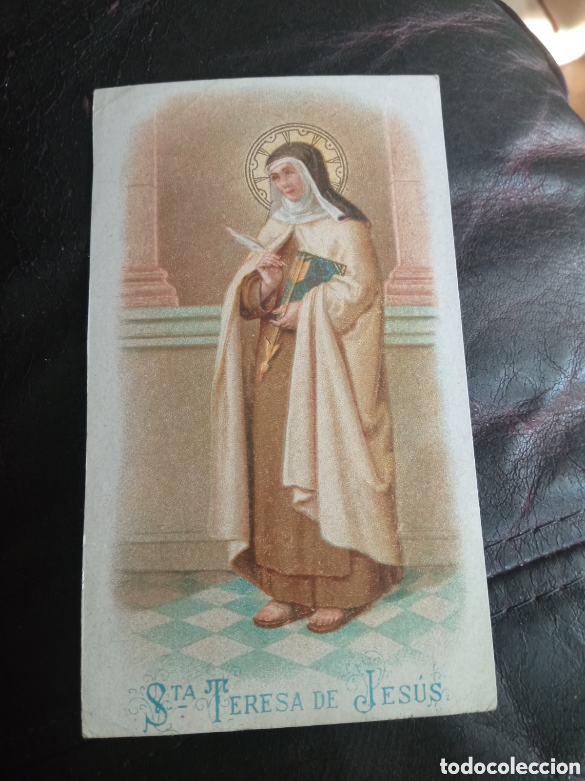 Postales: Antigua cromolitografia, Santa Teresa de Jes&uacute;s, mide 11,6x6,8 cm