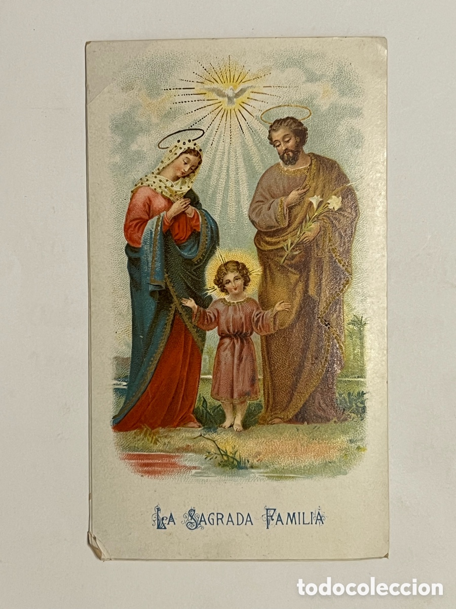 Postales: LA SAGRADA FAMILIA. Estampa Cromolitografia antigua (h.1990?) Med&iacute;das: 12 x 7 cm.,