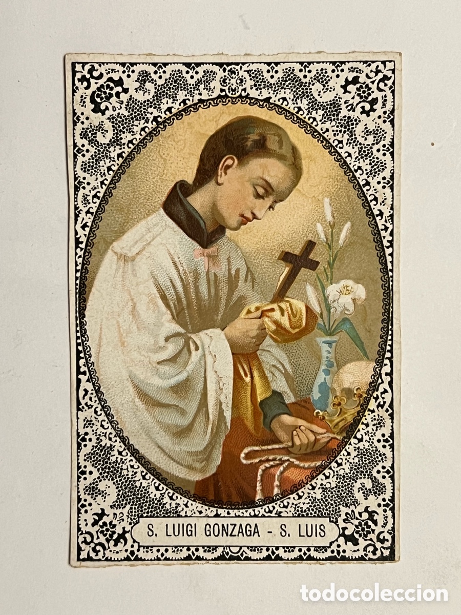 Postales: CROMOLITOGRAF&Iacute;A Antigua San Luigi Gonzaga, San Luis (fin siglo XIX) Medidas: 10 x 6,5 cm.,