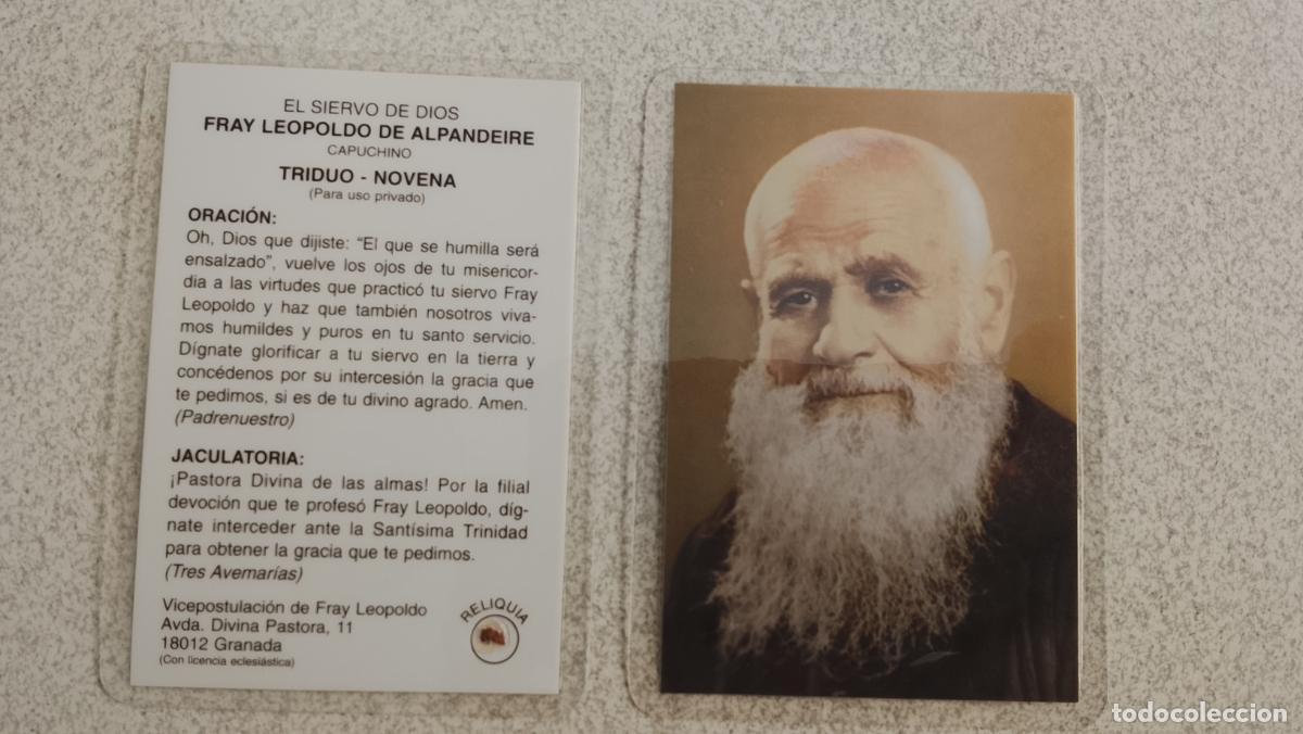 Postales: ESTAMPA RELIGIOSA CON RELIQUIA FRAY LEOPOLDO DE ALPANDEIRE - ORIGINAL SE MANDA LA DE LA FOTO