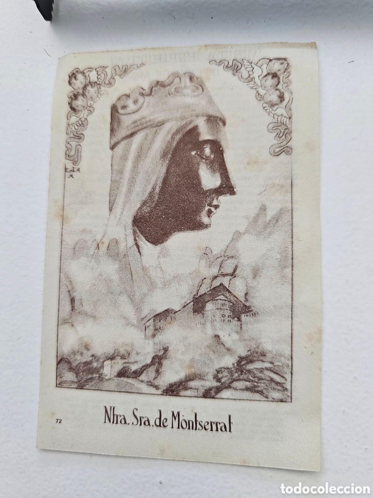 Postales: Estampita de Nostra Senyora de Montserrat Visita espiritual 1940s 1970s