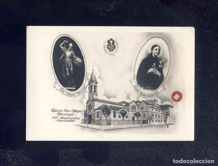 Postales: Estampa reliquia estampa con reliquia: Iglesia San Miguel. Santander