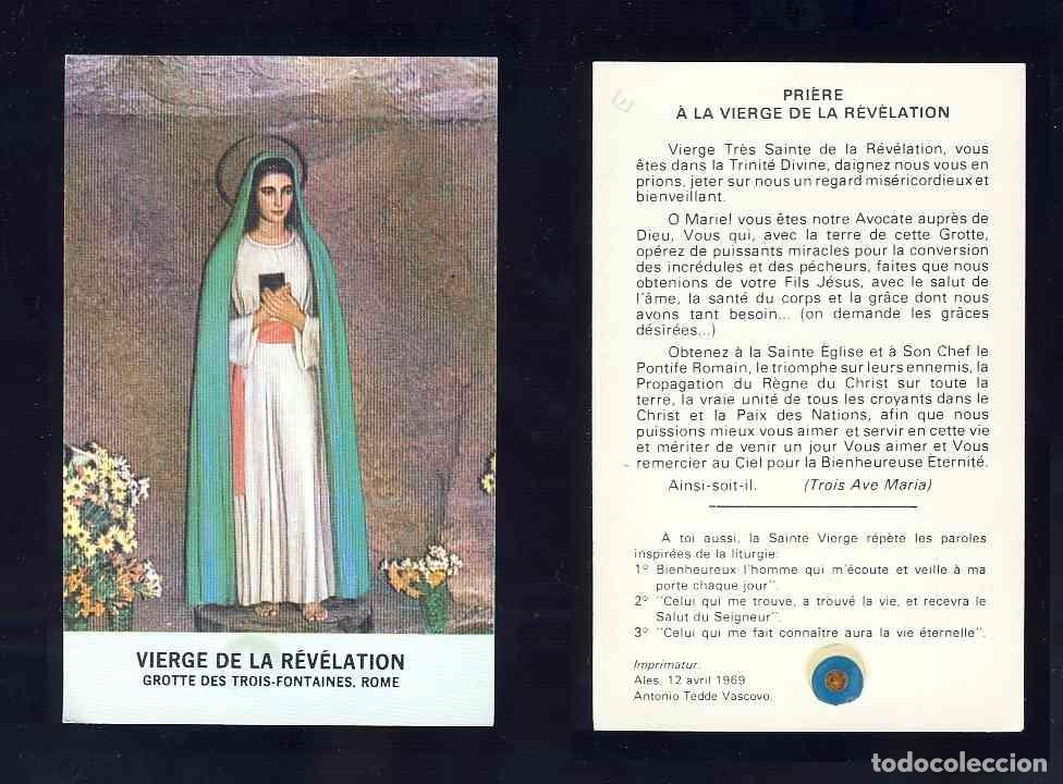 Postales: Estampa con reliquia: Virgen de la Revelacion