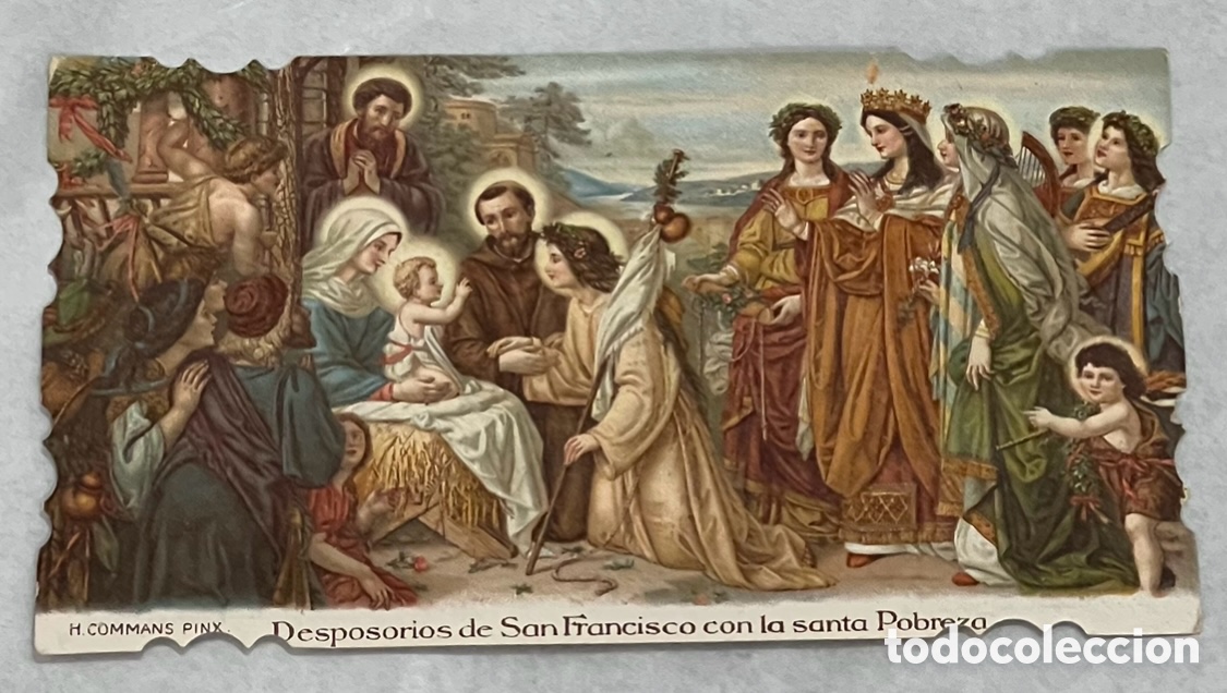 Postcards: Estampa Religiosa. Desposorios de San Francisco con la Santa Pobreza. 1920.