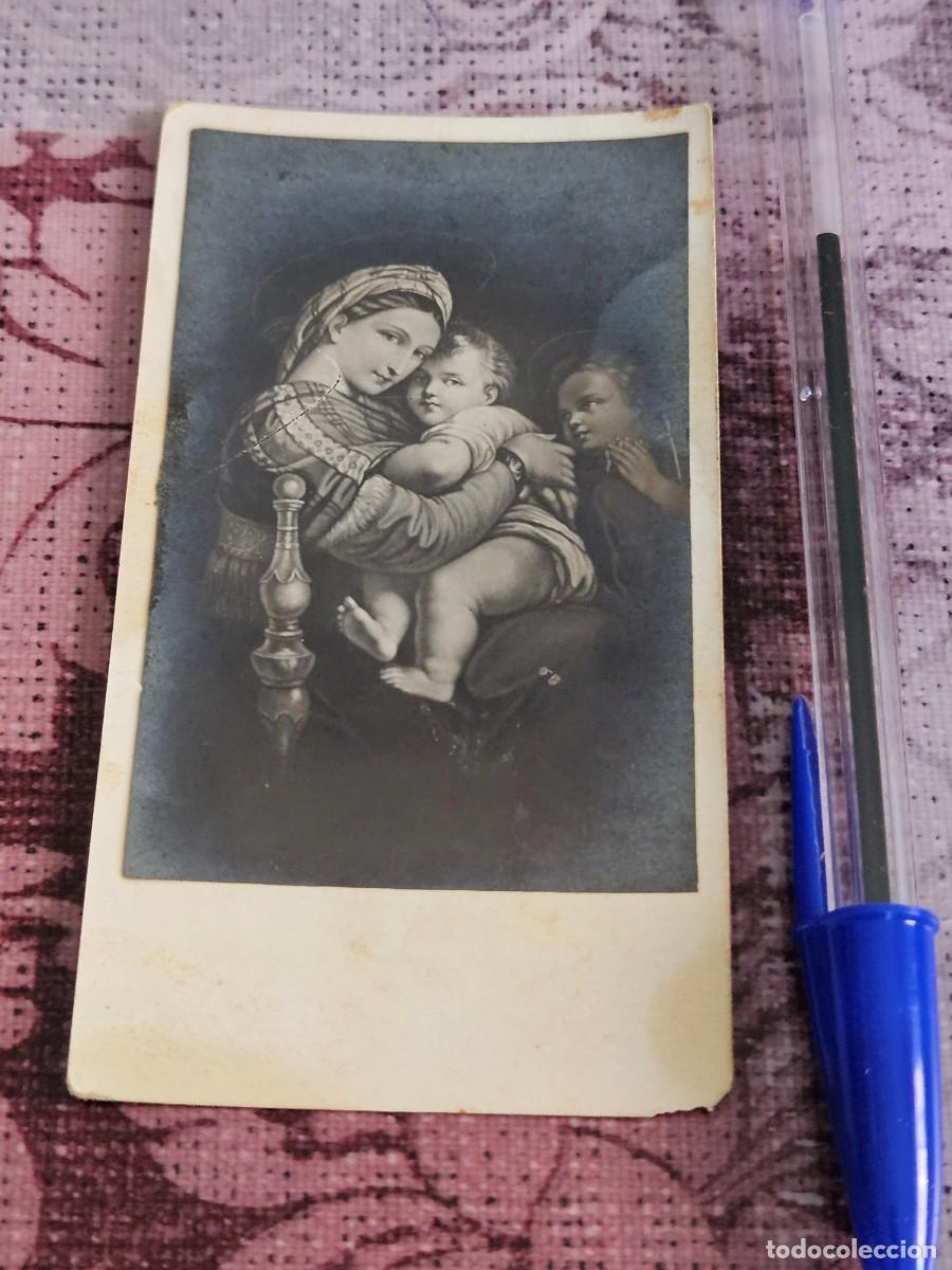 Cartes Postales: Antigua Estampa Religiosa Que Reproduce La Famosa Pintura &rdquo; La Virgen De La Silla&rdquo; De Rafael.